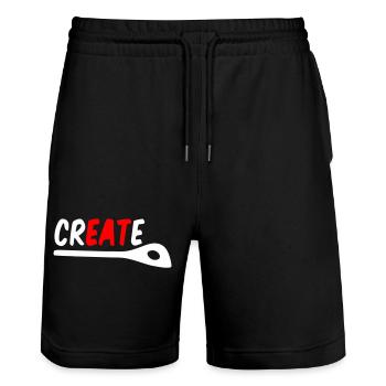 Cuisine et créativité – Créer, cuisiner, manger T-shirt - Short de jogging bio TRAINER Stanley/Stella unisexe - noir - Devant - Nik (191cm) & Marisol (170cm)