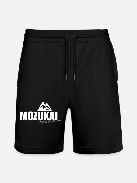 OFFICIAL MOZUKAI white logo - Stanley/Stella Trainer Unisex Organic Jogging Shorts - black