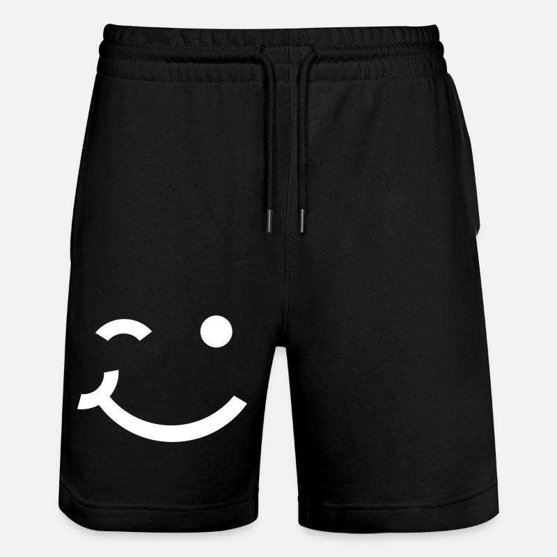 Zwinkerndes Gesicht, zwinkerndes Lächeln - Stanley/Stella Unisex Bio Joggingshorts Trainer  - Schwarz