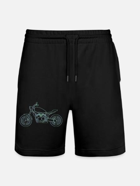 Neon Inline Classic Moto Motif - Stanley/Stella Trainer Unisex Organic Jogging Shorts - black