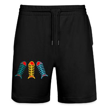 FISH. APRIL FOOL. HOLIDAY. SUMMER. HUMOR - Stanley/Stella Trainer Unisex Organic Jogging Shorts - black - Front - Nik (191cm) & Marisol (170cm)