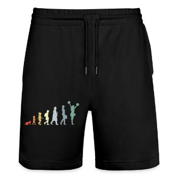 Vintage Cheerleader Evolution - Stanley/Stella Trainer Unisex Organic Jogging Shorts - black - Front - Nik (191cm) & Marisol (170cm)
