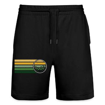 Golfer Golf Gift Golf Clubs Retro - Stanley/Stella Trainer Unisex Organic Jogging Shorts - black - Front - Nik (191cm) & Marisol (170cm)