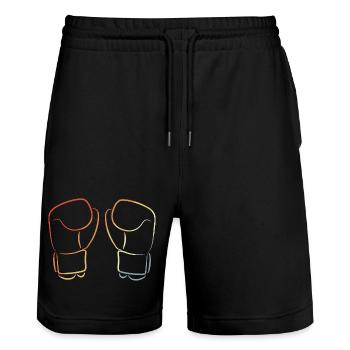 Gants de kickboxing - Short de jogging bio TRAINER Stanley/Stella unisexe - noir - Devant - Nik (191cm) & Marisol (170cm)