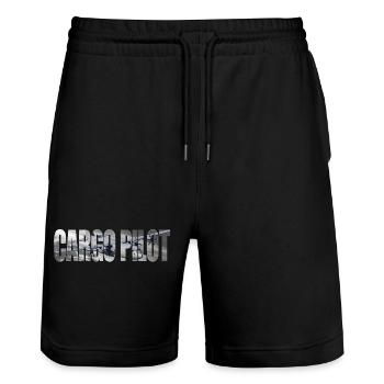 Cargo pilot C-130 - Stanley/Stella Unisex Bio Joggingshorts Trainer  - Schwarz - Vorne - Nik (191cm) & Marisol (170cm)