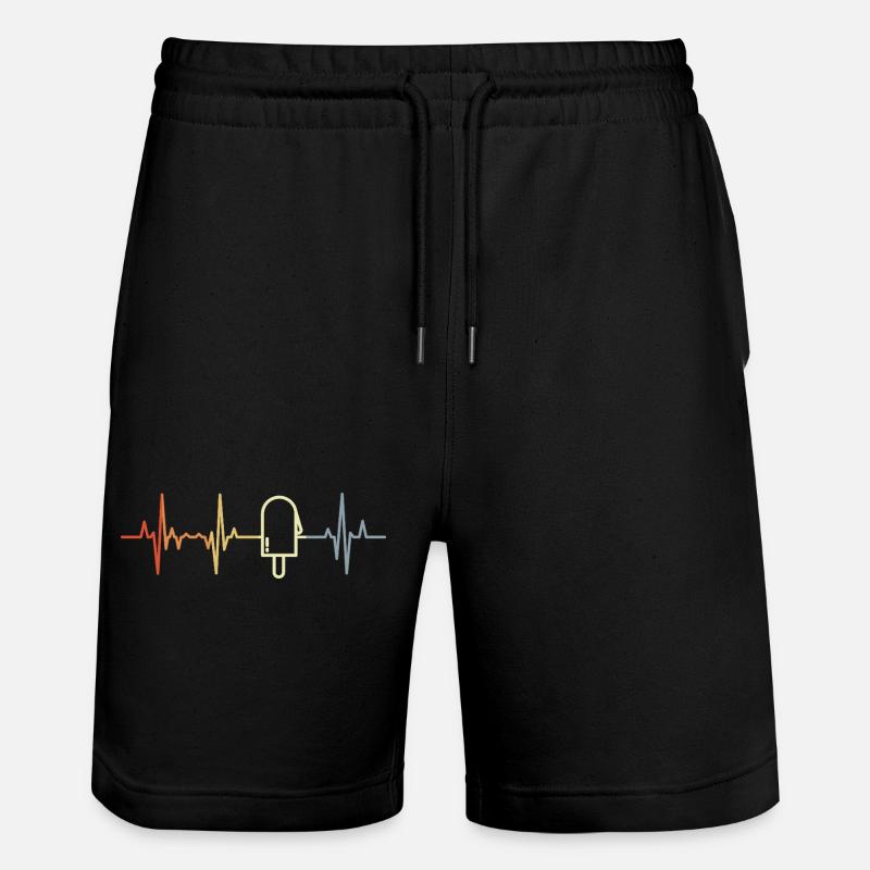 Cardiogramme de glace d’eau - Short de jogging bio TRAINER Stanley/Stella unisexe - noir