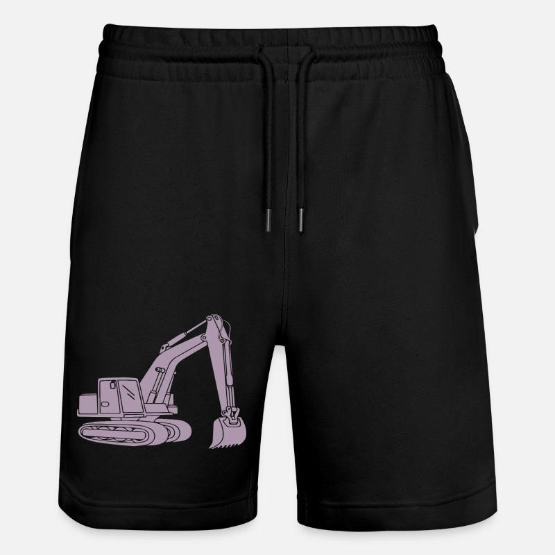 Bagger Silhouette Baugeräteführer Tiefbau - Stanley/Stella Unisex Bio Joggingshorts Trainer  - Schwarz