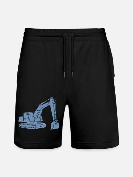 Bagger Silhouette Baugeräteführer Tiefbau - Stanley/Stella Unisex Bio Joggingshorts Trainer  - Schwarz