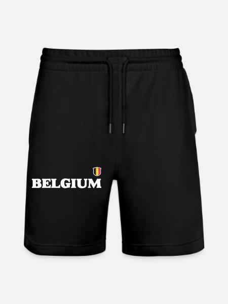 Belgium Flag - Stanley/Stella Trainer Unisex Organic Jogging Shorts - black