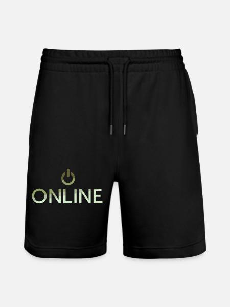 online lettering - On Button active - Stanley/Stella Trainer Unisex Organic Jogging Shorts - black