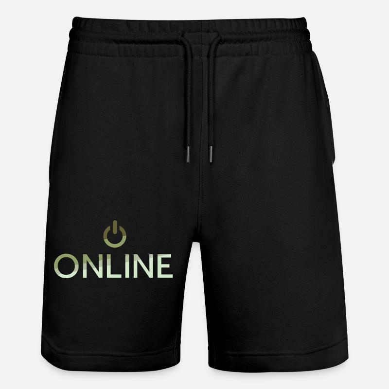online lettering - On Button active - Stanley/Stella Trainer Unisex Organic Jogging Shorts - black