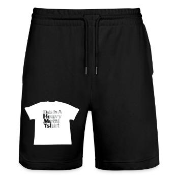 Heavy Metal T-shirt - Stanley/Stella Unisex Bio Joggingshorts Trainer  - Schwarz - Vorne - Nik (191cm) & Marisol (170cm)