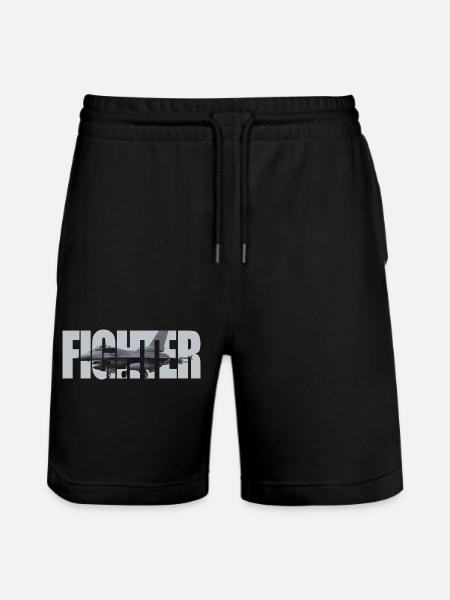 Fighter F-16 - Stanley/Stella Unisex Bio Joggingshorts Trainer - Schwarz