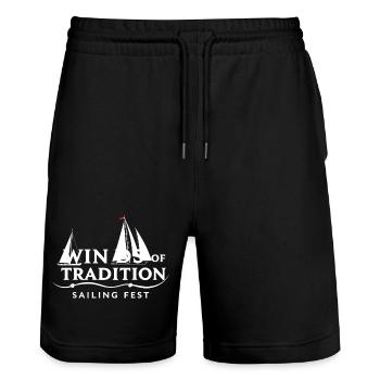 Sail Fest - Stanley/Stella Trainer Unisex Organic Jogging Shorts - black - Front - Nik (191cm) & Marisol (170cm)