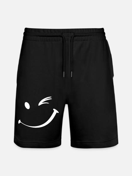 Winking face, Wink smile - Stanley/Stella Trainer Unisex Organic Jogging Shorts - black