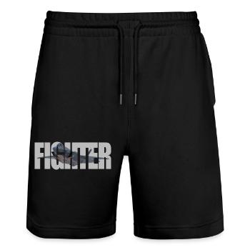 Fighter F-35 Lightning II - Stanley/Stella Unisex Bio Joggingshorts Trainer  - Schwarz - Vorne - Nik (191cm) & Marisol (170cm)