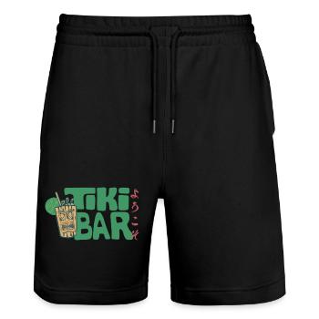 Welcome to the Tokyo Tiki Bar in Japanese - Stanley/Stella Unisex Bio Joggingshorts Trainer  - Schwarz - Vorne - Nik (191cm) & Marisol (170cm)