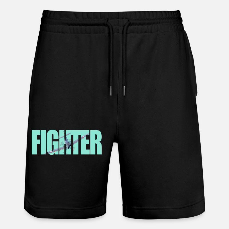 Fighter Spitfire - Stanley/Stella Unisex Bio Joggingshorts Trainer  - Schwarz