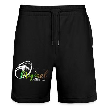 ORIGINEL EDITION - Short de jogging bio TRAINER Stanley/Stella unisexe - noir - Devant - Nik (191cm) & Marisol (170cm)