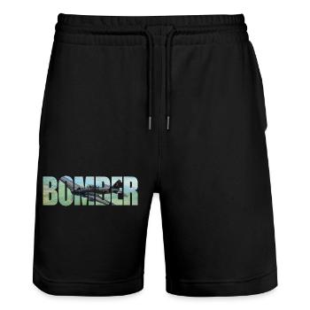 Bomber IL-2 - Stanley/Stella Unisex Bio Joggingshorts Trainer  - Schwarz - Vorne - Nik (191cm) & Marisol (170cm)