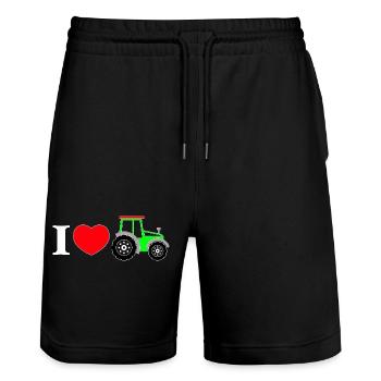 I love my tractor - Stanley/Stella Trainer Unisex Organic Jogging Shorts - black - Front - Nik (191cm) & Marisol (170cm)