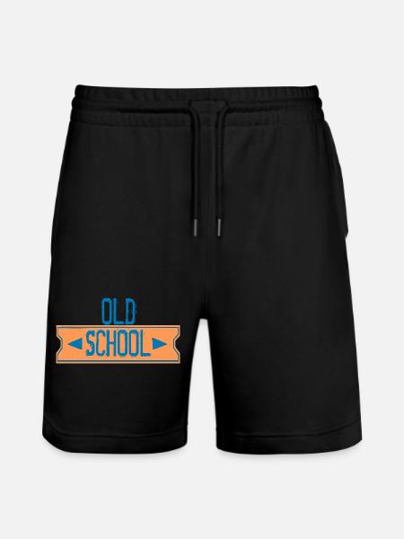 old school - Stanley/Stella Trainer Unisex Organic Jogging Shorts - black