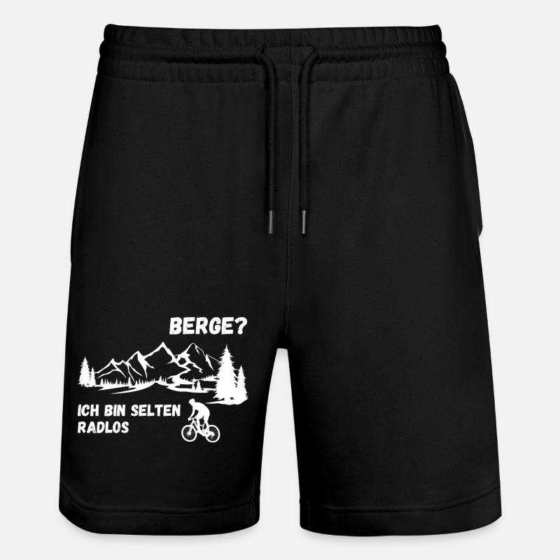 Mountains? No problem for me biker - Stanley/Stella Trainer Unisex Organic Jogging Shorts - black