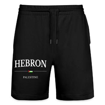 Hebron Flagge Palästina - Stanley/Stella Unisex Bio Joggingshorts Trainer  - Schwarz - Vorne - Nik (191cm) & Marisol (170cm)