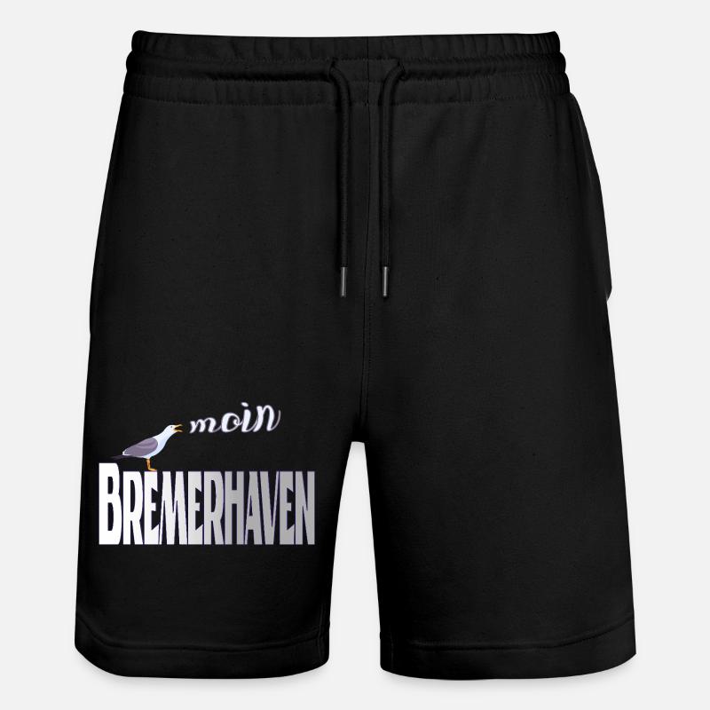 Bremerhaven Möwe & Moin Design - Stanley/Stella Unisex Bio Joggingshorts Trainer  - Schwarz