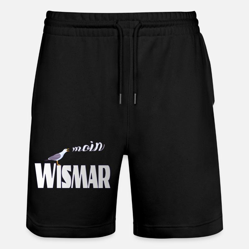 Wismar Möwe & Moin Ostsee - Stanley/Stella Unisex Bio Joggingshorts Trainer  - Schwarz