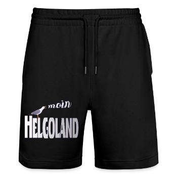 Helgoland Möwe & Moin Design - Stanley/Stella Unisex Bio Joggingshorts Trainer  - Schwarz - Vorne - Nik (191cm) & Marisol (170cm)