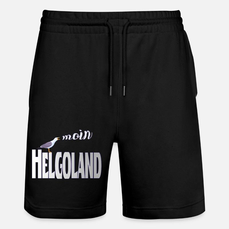 Helgoland Möwe & Moin Design - Stanley/Stella Unisex Bio Joggingshorts Trainer  - Schwarz