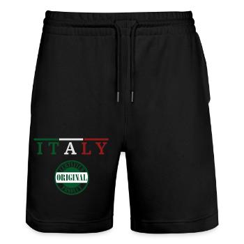 Fierté italienne, drapeau de l’Italie - Short de jogging bio TRAINER Stanley/Stella unisexe - noir - Devant - Nik (191cm) & Marisol (170cm)
