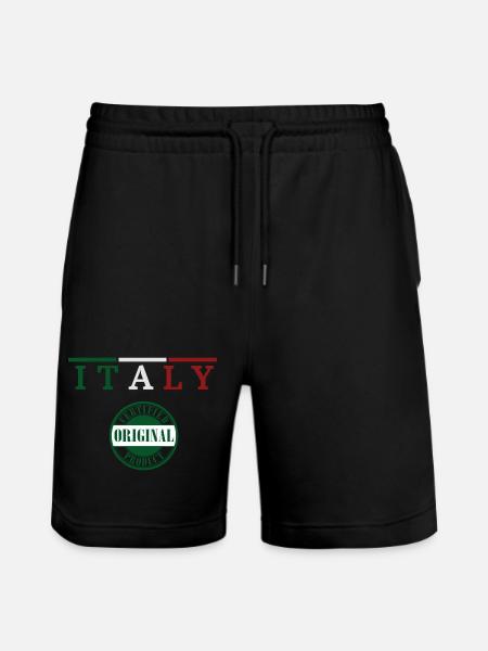 Italian Pride, Flag of Italy - Stanley/Stella Trainer Unisex Organic Jogging Shorts - black