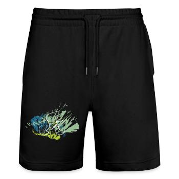 Rickel's Design: Cyclists 2025 - Stanley/Stella Trainer Unisex Organic Jogging Shorts - black - Front - Nik (191cm) & Marisol (170cm)