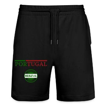 Portugiesischer Stolz, ich liebe Portugal - Stanley/Stella Unisex Bio Joggingshorts Trainer  - Schwarz - Vorne - Nik (191cm) & Marisol (170cm)