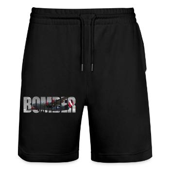 Bomber B-24 Liberator - Stanley/Stella Trainer Unisex Organic Jogging Shorts - black - Front - Nik (191cm) & Marisol (170cm)