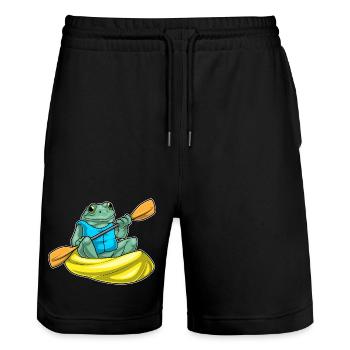Frosch kleines Boot - Stanley/Stella Unisex Bio Joggingshorts Trainer  - Schwarz - Vorne - Nik (191cm) & Marisol (170cm)