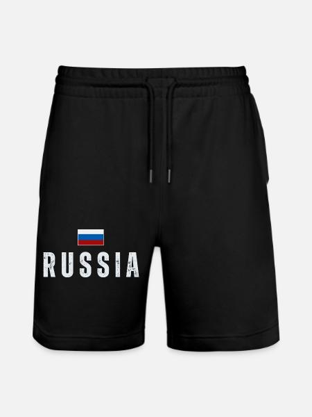 Russian flag, Russian pride - Stanley/Stella Trainer Unisex Organic Jogging Shorts - black