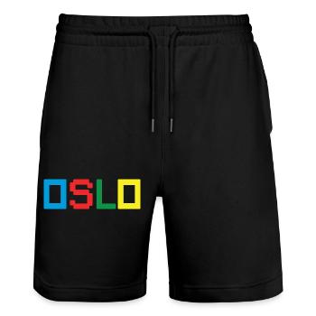 OSLO, Norvège, Norvège - Short de jogging bio TRAINER Stanley/Stella unisexe - noir - Devant - Nik (191cm) & Marisol (170cm)