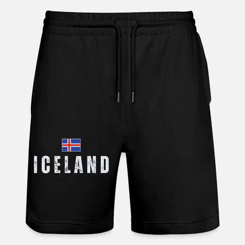 Fierté islandaise, drapeau islandais - Short de jogging bio TRAINER Stanley/Stella unisexe - noir