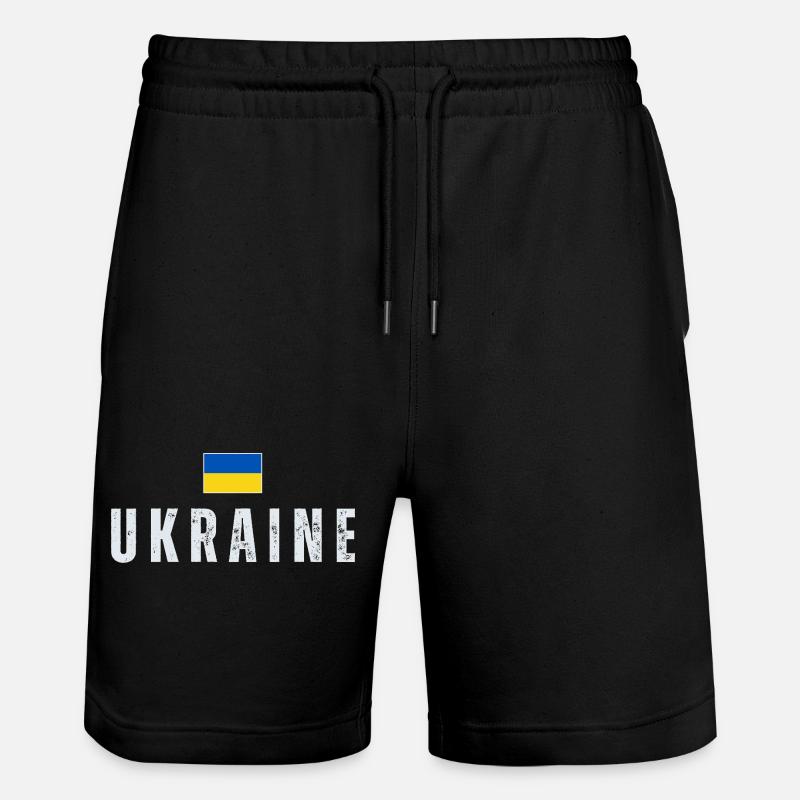 Drapeau ukrainien, fierté ukrainienne - Short de jogging bio TRAINER Stanley/Stella unisexe - noir