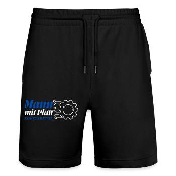 Mann mit Plan - Konstruktör, Konstrukteur - Stanley/Stella Unisex Bio Joggingshorts Trainer  - Schwarz - Vorne - Nik (191cm) & Marisol (170cm)