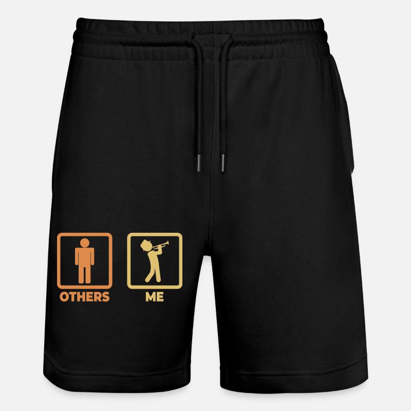 Trompeter Strichmännchen - Stanley/Stella Unisex Bio Joggingshorts Trainer  - Schwarz