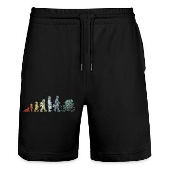 Évolution du cycliste - Short de jogging bio TRAINER Stanley/Stella unisexe - noir - Devant - Nik (191cm) & Marisol (170cm)