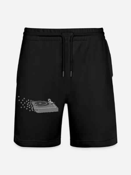 Turntable Pixelart - Stanley/Stella Trainer Unisex Organic Jogging Shorts - black