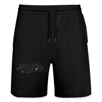 Vector Fields Flow – The Elegance of Mathematics - Stanley/Stella Trainer Unisex Organic Jogging Shorts - black - Front - Nik (191cm) & Marisol (170cm)
