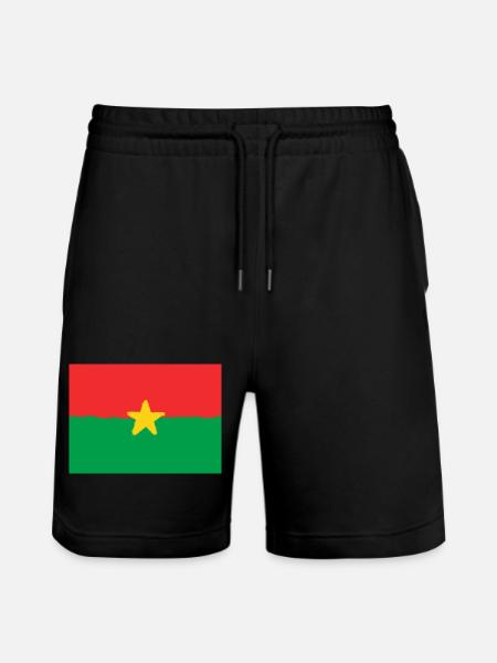 Flag of Burkina Faso - Stanley/Stella Trainer Unisex Organic Jogging Shorts - black