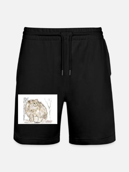 Manul wild cat - Stanley/Stella Trainer Unisex Organic Jogging Shorts - black