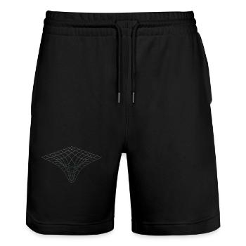 Relativity Geometry – Space-Time Curvature Physics - Stanley/Stella Trainer Unisex Organic Jogging Shorts - black - Front - Nik (191cm) & Marisol (170cm)